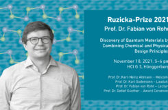 Ruzicka Prize goes to Prof. Fabian von Rohr